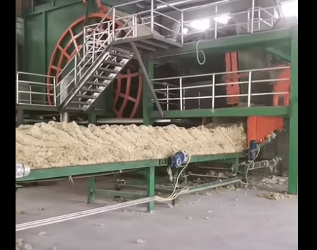 Rock wool production line and rock wool machinery backside view